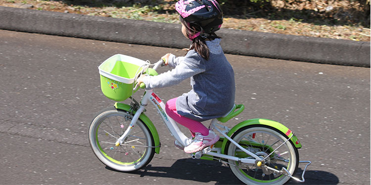 子どもが自転車に乗る